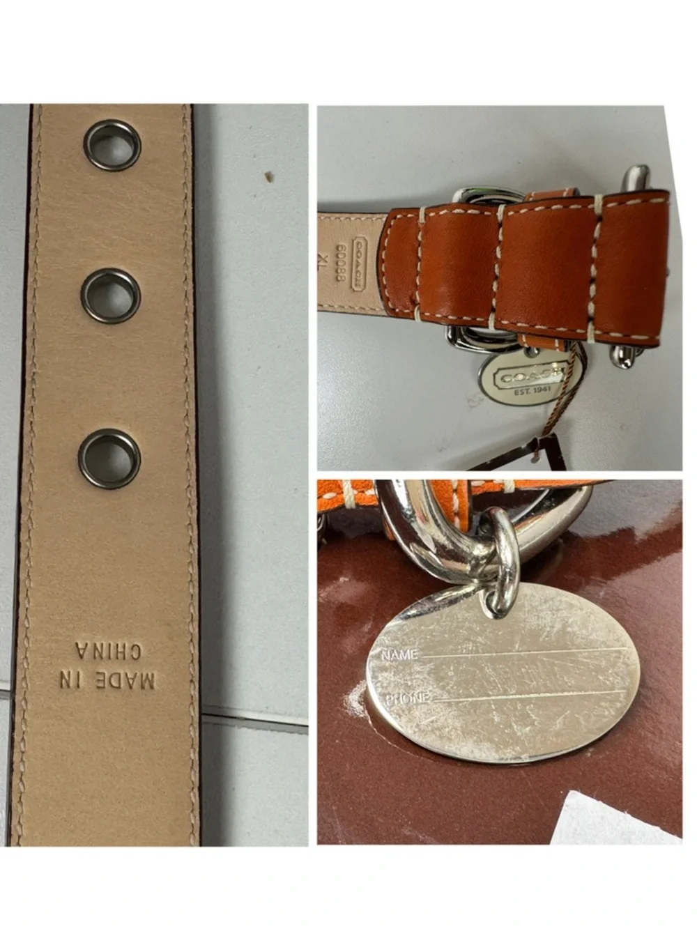 Coach Legacy Rare Satin & Leather Color Block Size XL Extra Large Dog Collar